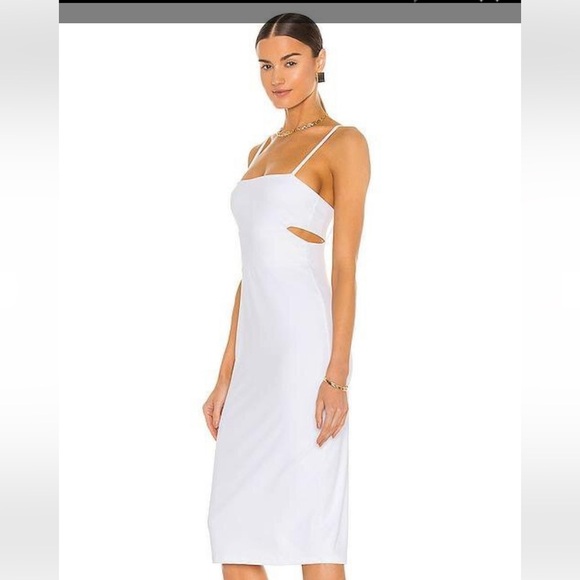 New Susana Monaco Ivory body con Sz XS Cutout Strap Solid Dress sugar white - Picture 2 of 13